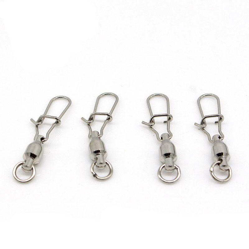 Premium Stainless Steel Ball Bearing Fishing Swivel With Secure Lock Snap Set