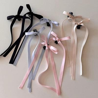 2024  Cute Ribbon Bow Headband Long Tassel Hair Clip Women'S Hair Accessories Girls Party Headwear Side Clips