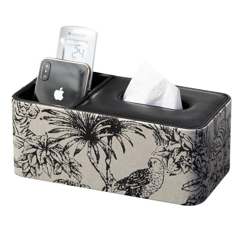 Jacquard Tissue Box & Remote Holder, Forest Pattern
