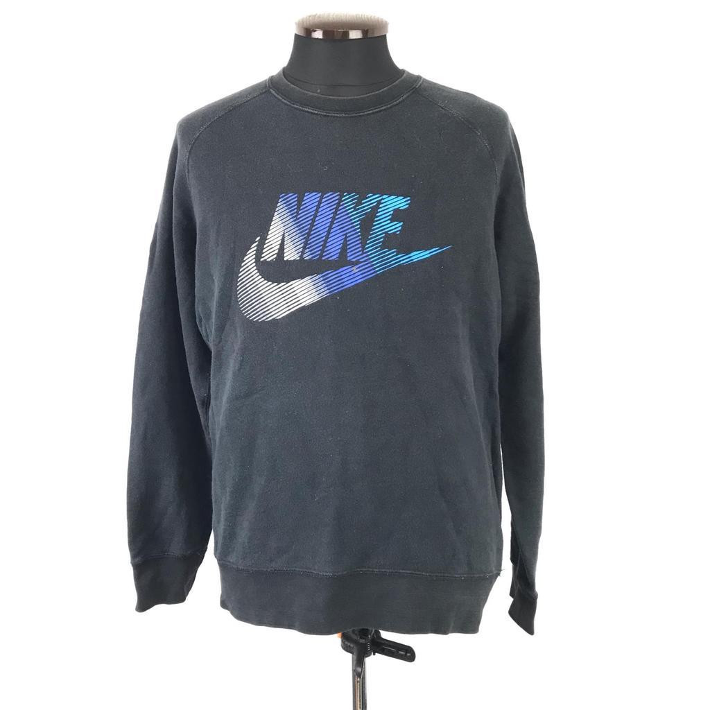 NIKE 00s Gradient Big Logo Sweatshirt Men’s L Black Crewneck Vintage(USED)