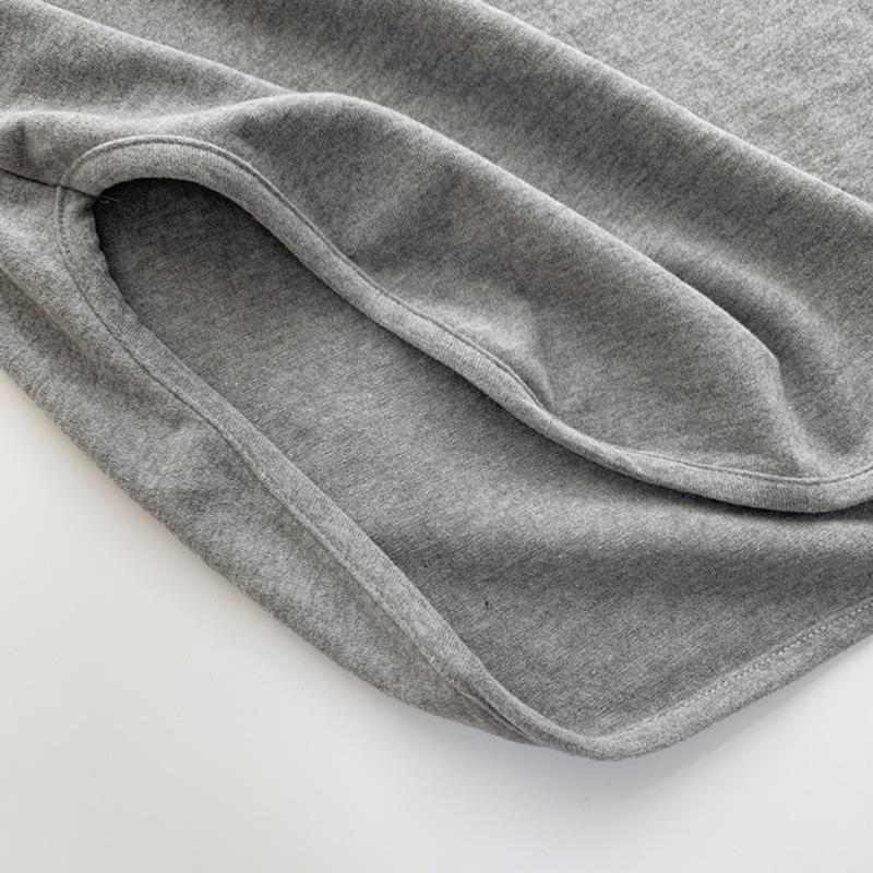 Women's Plus Size Cotton Long Sleeve Curved Hem T-Shirt for Autumn