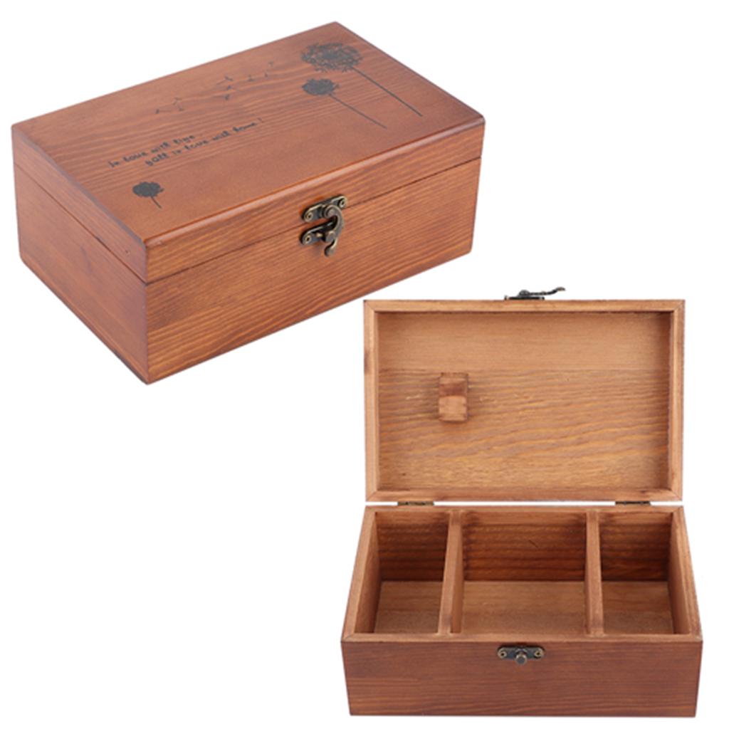 Household Vintage Wooden Sewing Box Needle Thread Storage Case Organizer DIY Sewing ToolsTaraxacum