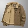 Autumn and Winter Men's Corduroy Cotton Coat Men's Winter Plus Velvet Jacket Large Size Loose Lapel Cotton Coat Men's Jacket