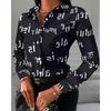 QICED Women's Fashion Casual Long Sleeve POLO Neck Blouses & Shirts