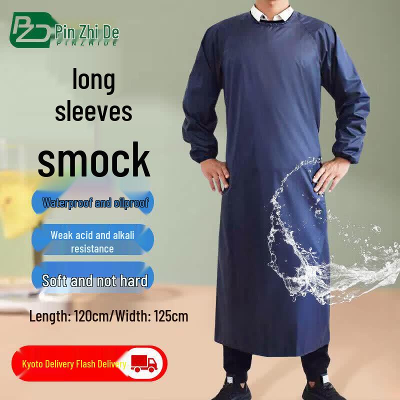 PZhiD Heavy-Duty Long Sleeve Waterproof Oil-Proof Work Apron