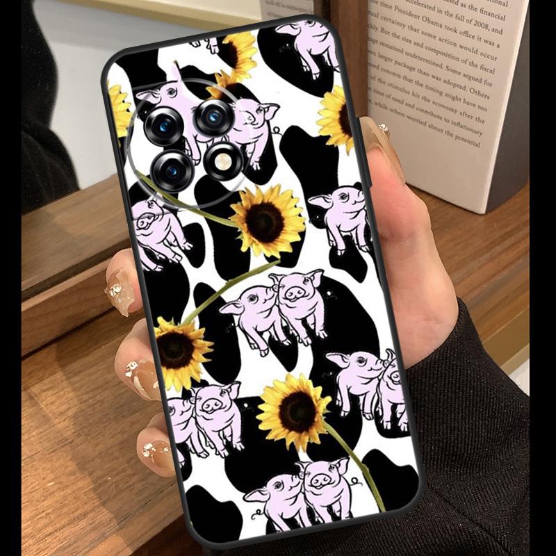Highland Cow Sunflower Cute Case For OnePlus 15R 13R 13T 12R 15 13 12 11 10 Pro 10T Nord CE 3 4 Lite N20 N30 Nord 5 Cover OnePlus Nord 4
