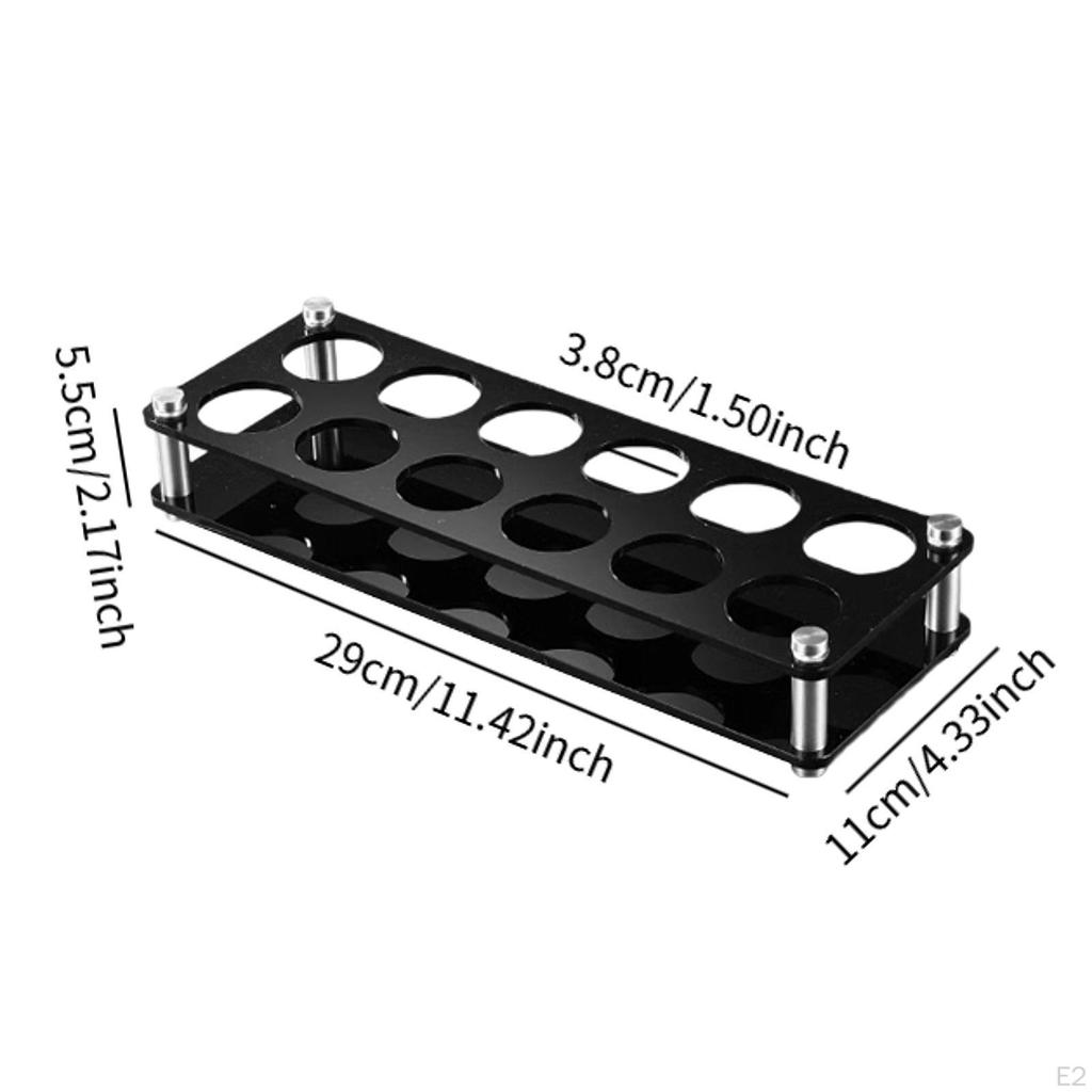 12 Hole Glass Tray Holder Bar 3.8cm Lightweight, Sturdy, Wine Cup Serving Cups