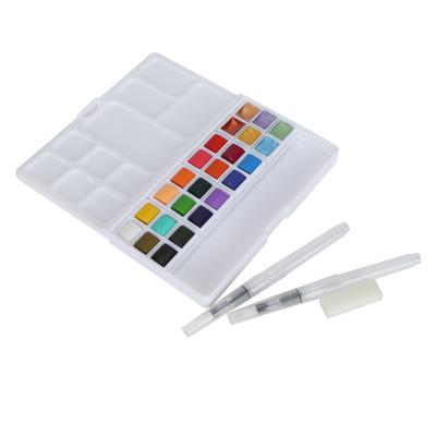 Watercolor Paint Set Home Outdoor Bright Color Pearlescent Watercolor Pigment with Box(18 Colors Conventional Paint 6
