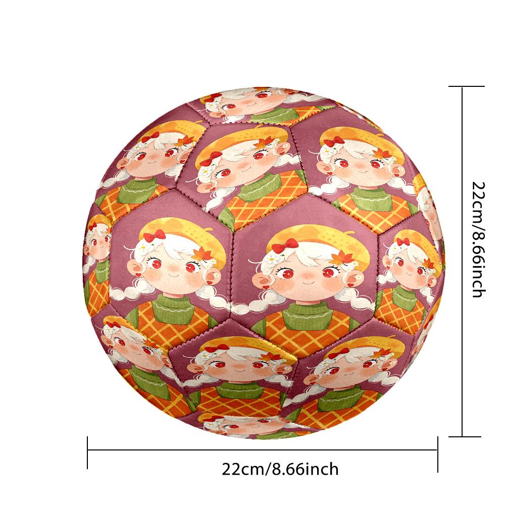 1pc Autumnal Whimsy Theme Soccer Ball Football, Size 5, Lightweight PVC, Outdoor Training Soccer Ball,Gift c6595