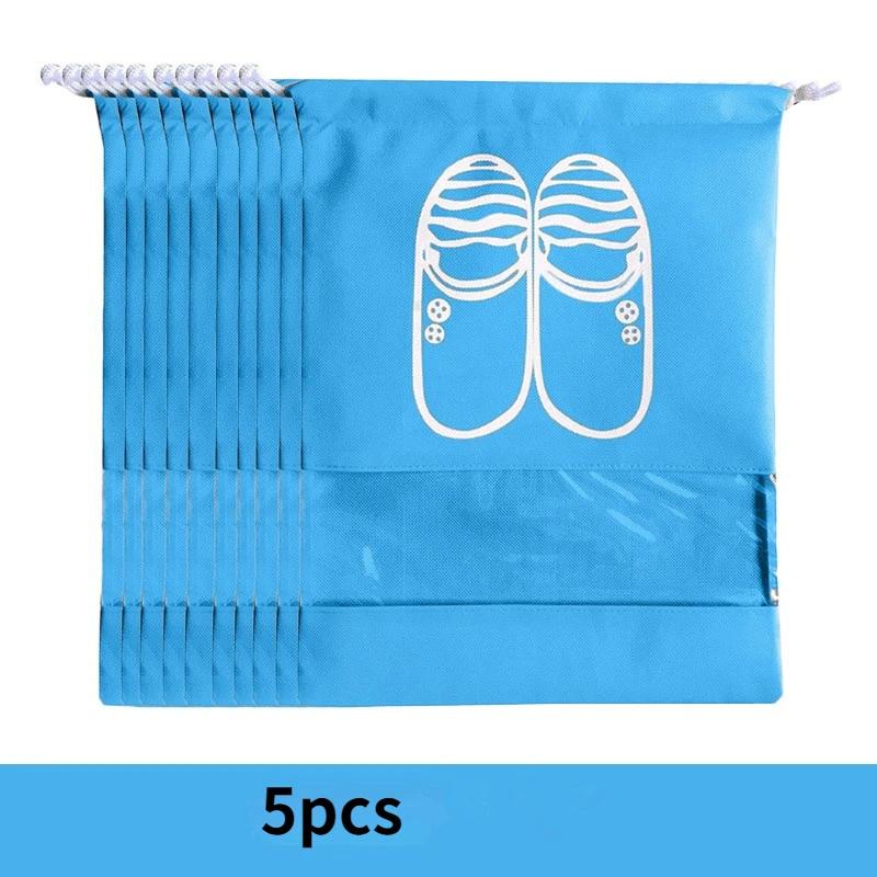 1/3/5PCS Waterproof Shoe Cover Thickened Non-Woven Dustproof Drawstring Storage Bag Clothing Travel Pouch Handbag Storage Bags