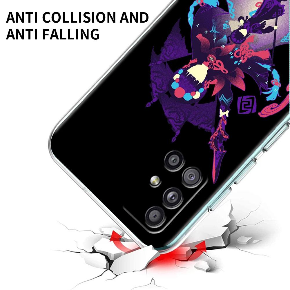 Transparente Hülle für Samsung Galaxy A52 A12 A51 A32 A21s A71 A32 A22 50 A70 A31 A72 5G Handyhülle Anime Genshin Impact