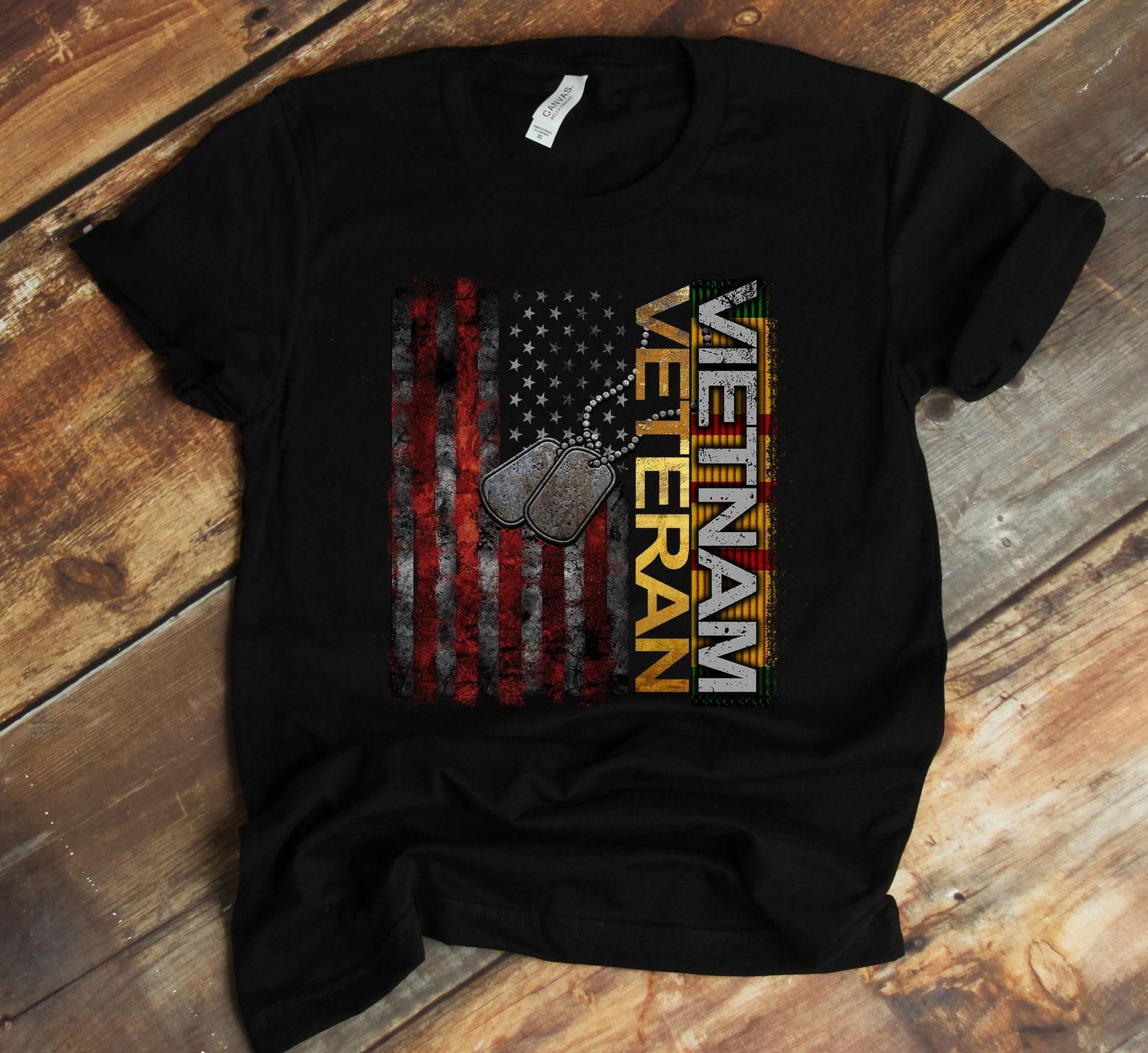 Vietnam Veteran Shirt, American Flag, Vietnam Service Medal, Army Veteran, Marines Veteran, Tank-top, T-shirt, Vet T-Shirt, Veteran Day 3XL