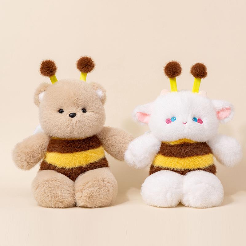 Cartoon Cute Running Bee Bear Sheep Kitten Doll Plush Toy Doll Children Pillow Gift Doll