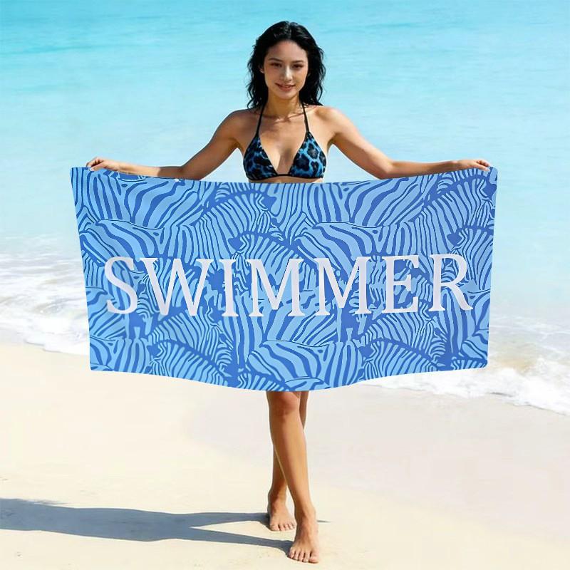 Ultrafine Microfiber Beach Towel Thick Quick Dry Bath Absorbent Swim Custom Print Design Adults Kids Pool Travel