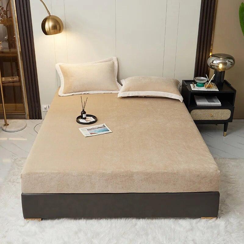 Super Soft Milk Fleece Fitted Sheet,Deluxe Microplush Non Pilling Sheets, Deep Pocket,Grey,No Pillowcase,Winter Warm