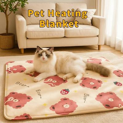 Adjustable Temperature Pet Heating Blanket Warm Waterproof Cat Heated Mat Blanket Smart Timer Wear Resistant Dog Heating Pad