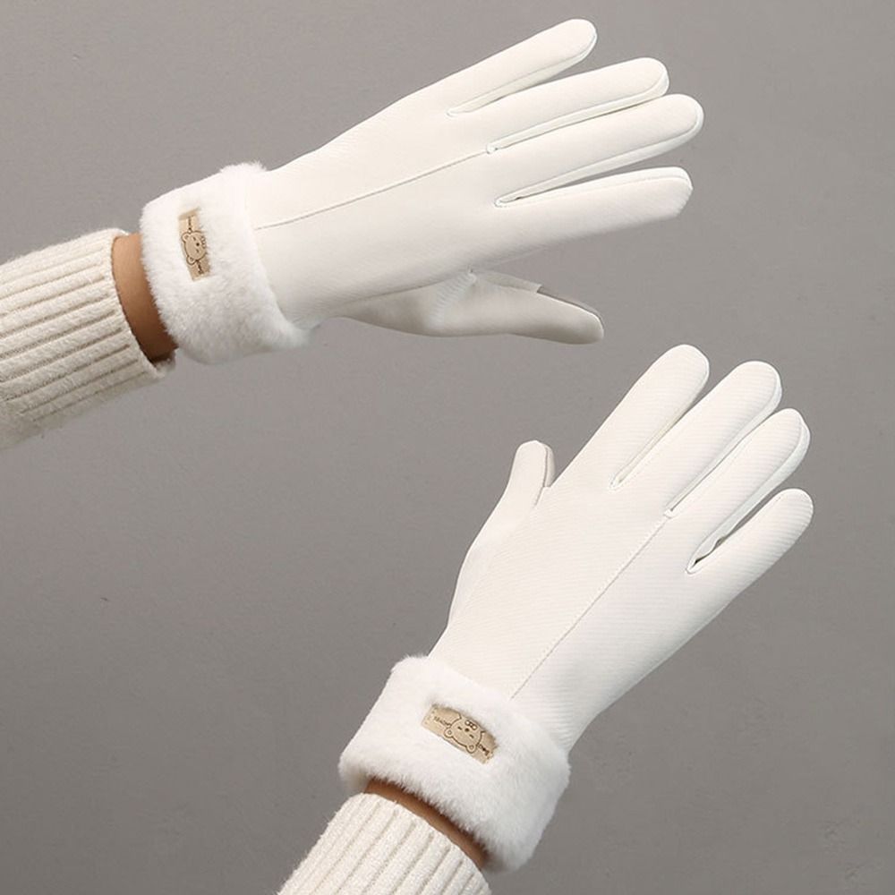 Warm Plush Gloves Thick Driving Gloves Fashion Women Winter Gloves  Running