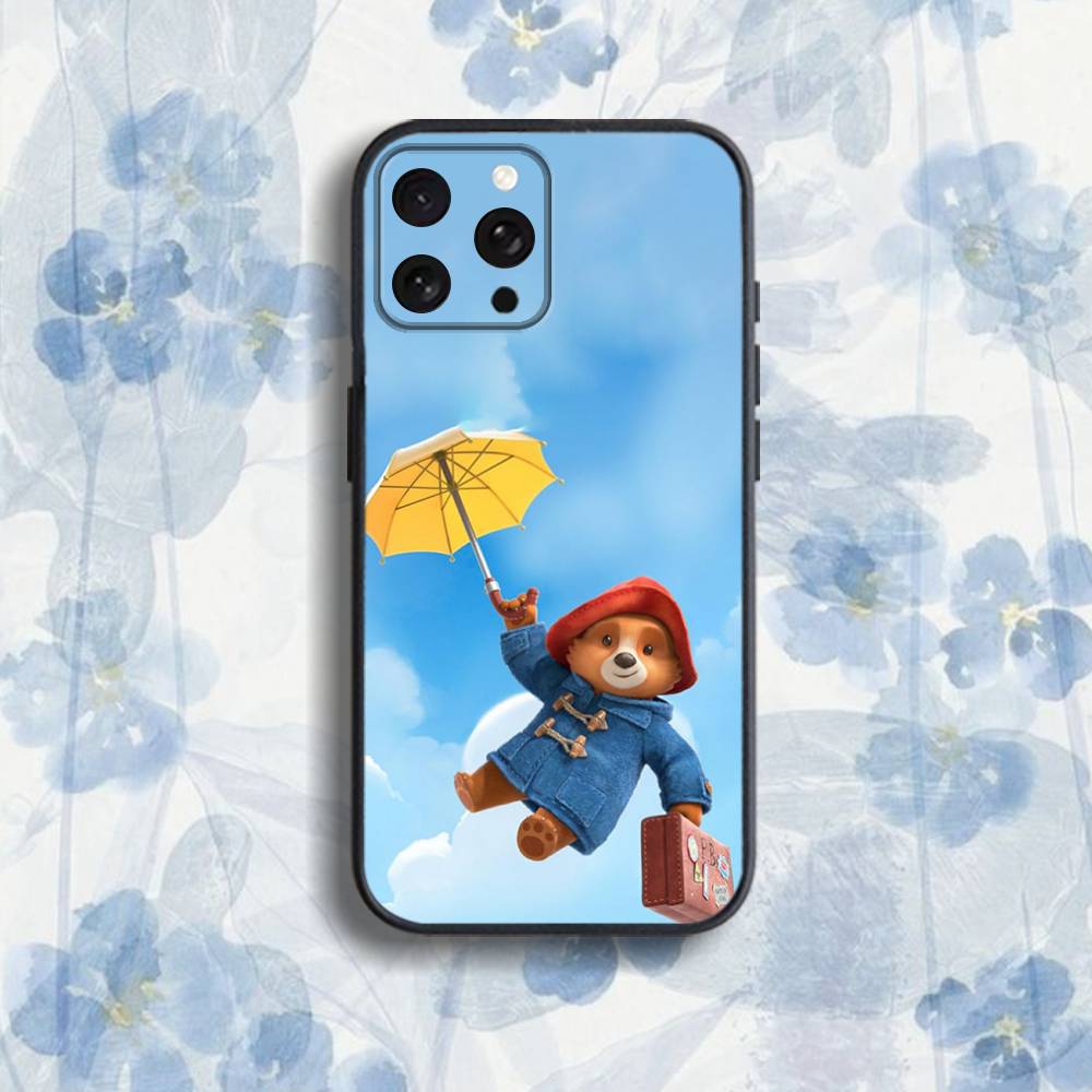 

Cute P-Paddington B-Bear Phone Case For iPhone 17,16,15,14,13,12,Pro,Max,Plus,E,SE4,Air,Mini Black Soft Box iPhone12