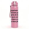 1PC Spanish Quote Text Art 750ml Color Plastic Sports Water Bottle Leakproof Flip Straw Lid Suitable for Sports Office Home Use