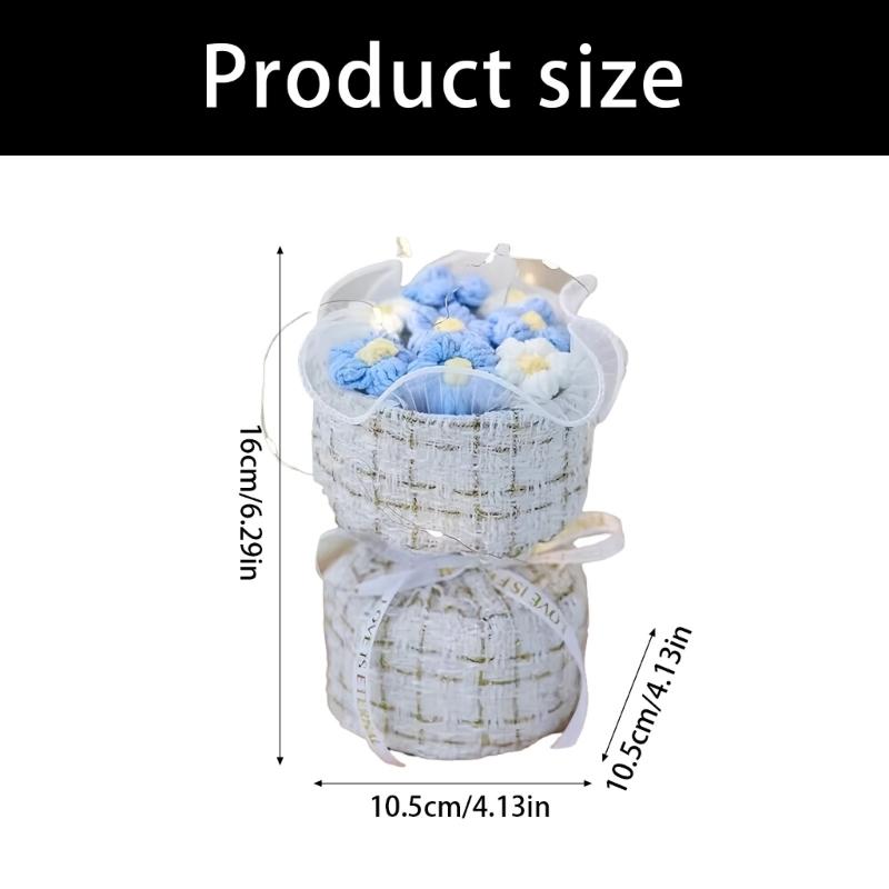 Knitted yarn simulation puff bouquet