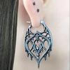 Gothic Chandelier Hoops Earrings for Women Metal Hollow Pendant Carved Court Earrings Goth Jewelry Gift