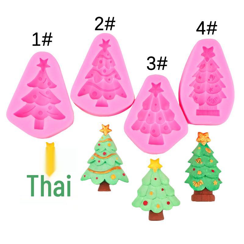 Multe Matrițe de Silicon pentru Tort Brad de Crăciun pentru Decorarea Scenei de Sărbătoare