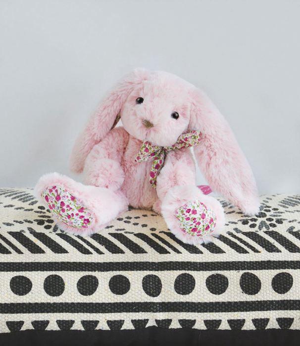 Peluche - HISTOIRE D'OURS - Les Copains Câlins - Lapin rose - 40 cm - Pour bébé fille