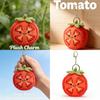 Plüsch-Tomatenscheiben-Schlüsselanhänger mit Stickerei-Design für Geschenk und Taschendekoration