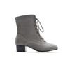 Classics Women's Boots Ankle New Coarse Medium Heeled Short Boots Suede Boots 4CM Square Heel Square Headband Tie Women Shoes