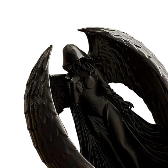 Figurka Ciemnej Bogini Drukowana 3D, Vintage Gotycka Kobieta ze Skrzydłami Statua, Dekoracja na Biurko do Domu Biura Salonu