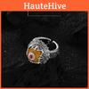 925 Exquisite Vintage Sterling Silver Adjustable Asura Ring With Beautiful Accents Floral