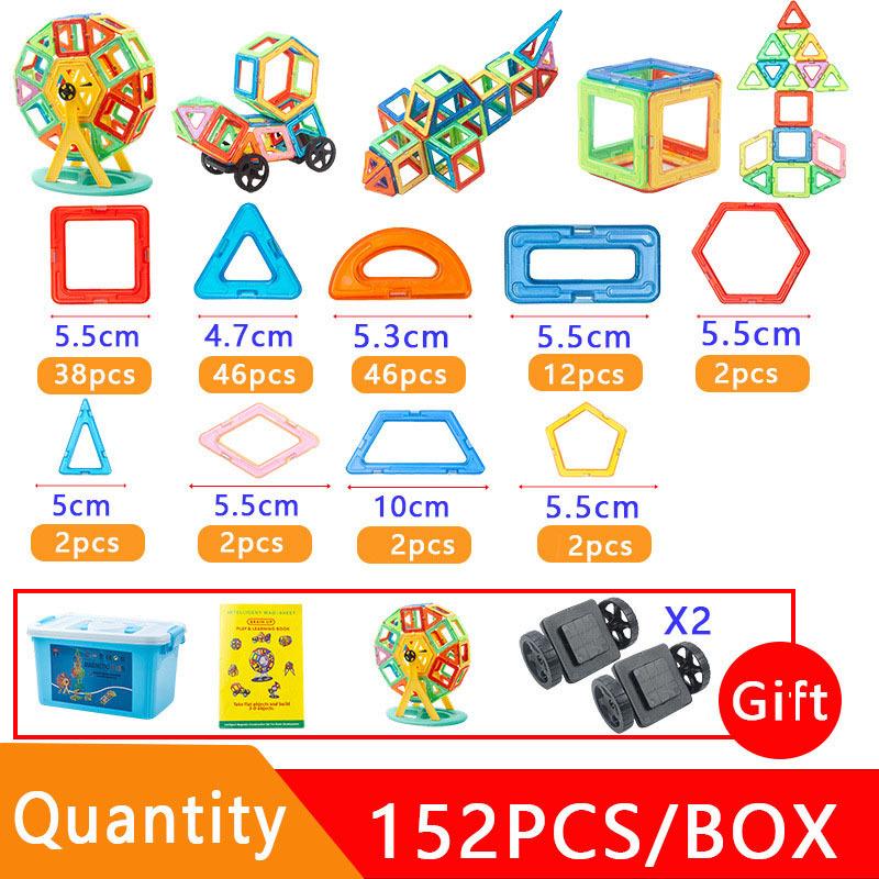 Large Educational Magnetic Tiles - Children's Development Toy for Creative Building and Thinking
