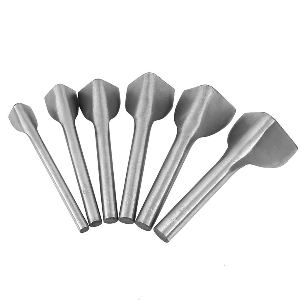6pcs  Set DIY Leather Carft V Shape Punch Belt End Cutter For Home Leather Sewing(15 40mm)