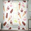 Ice Cream Cone And Cupcakes Tulle Curtain For Living Room Sheer Valance Curtain For Kitchen Bedroom Window Drapes