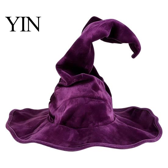 Decorative Hat for Holiday Events Witch Women, Large Ruched Velvet Wizard Comfortable Role Play Halloween Party, Cosplay Costume, Stage Performance