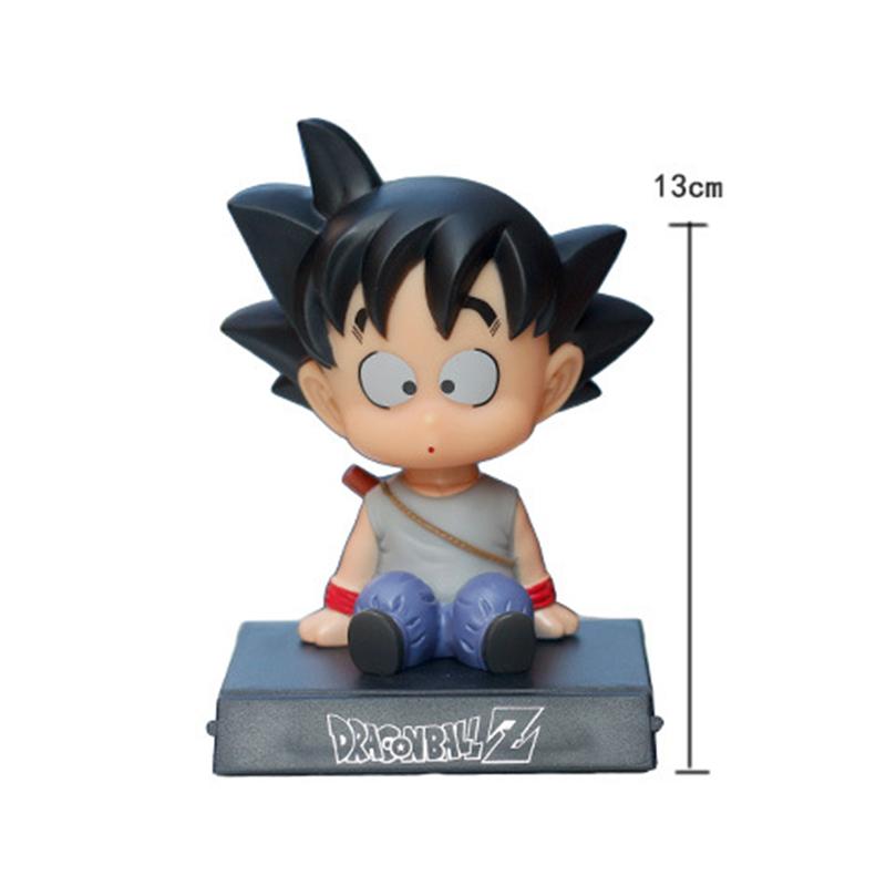 Dragon Ball Goku Kuririn Shaking Head Doll Toy Model Phone Holder Car Decoration