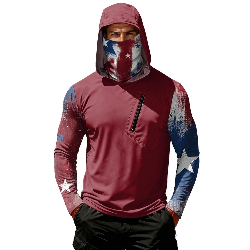 Men's Casual Hooded Long Sleeve Sunscreen Top