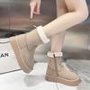 Versatile warm thick-soled snow boots for women's winter new retro piled thickened cotton shoes fluffy short boots