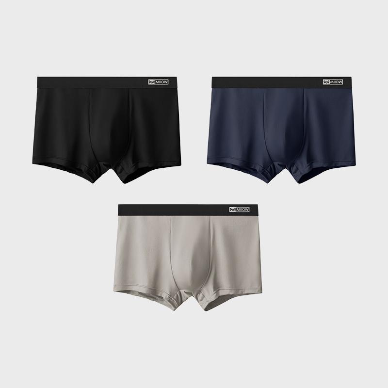 MiiOW 3 szt. Męska Bielizna Grafenowa Antybakteryjna Bielizna Miękka i Wygodna Bawełniana Bielizna Płaskie Rogi Rozmiary L-5XL