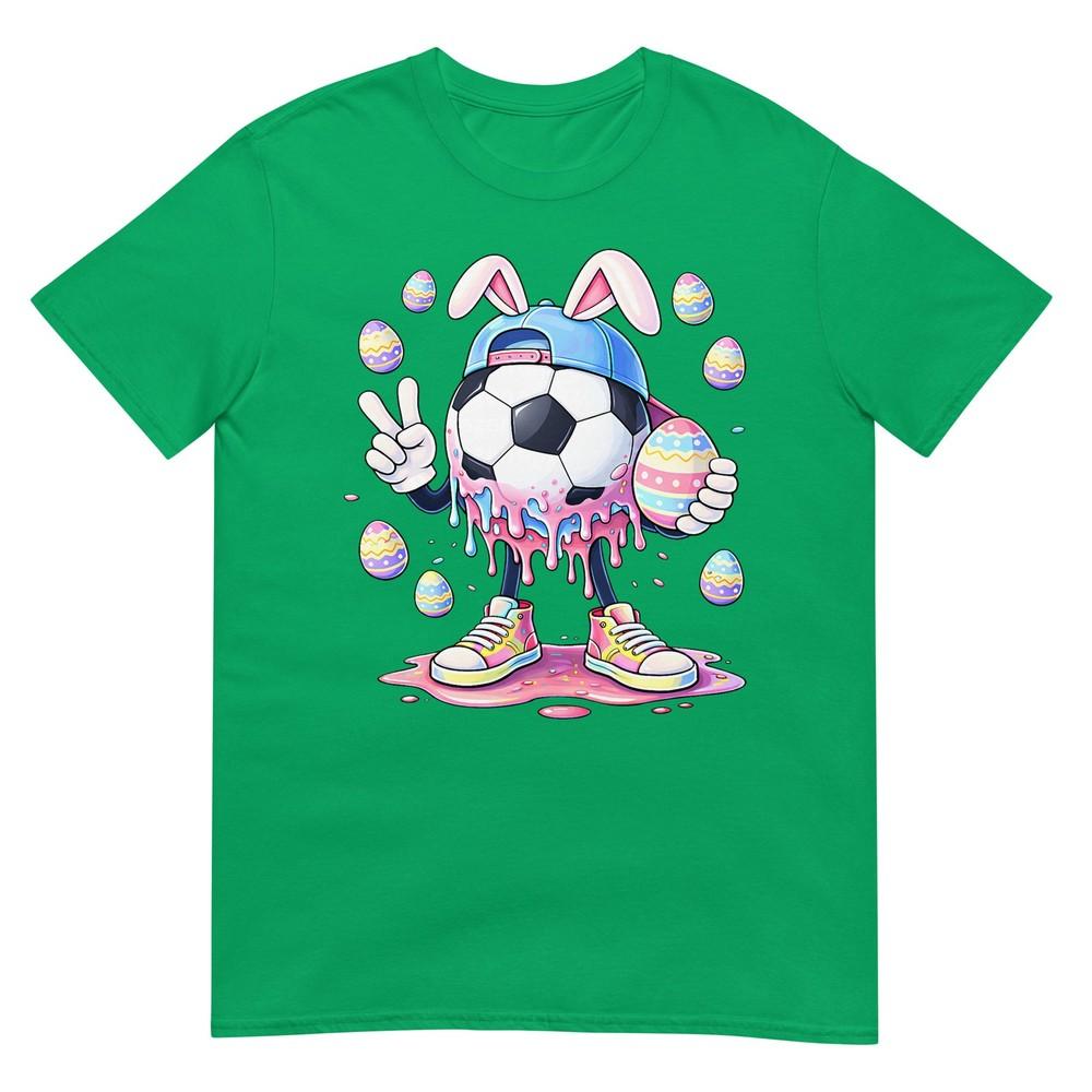 Soccer Rabbit Bunny Egg Drip Sport Easter Day Boys Kids Tshirt