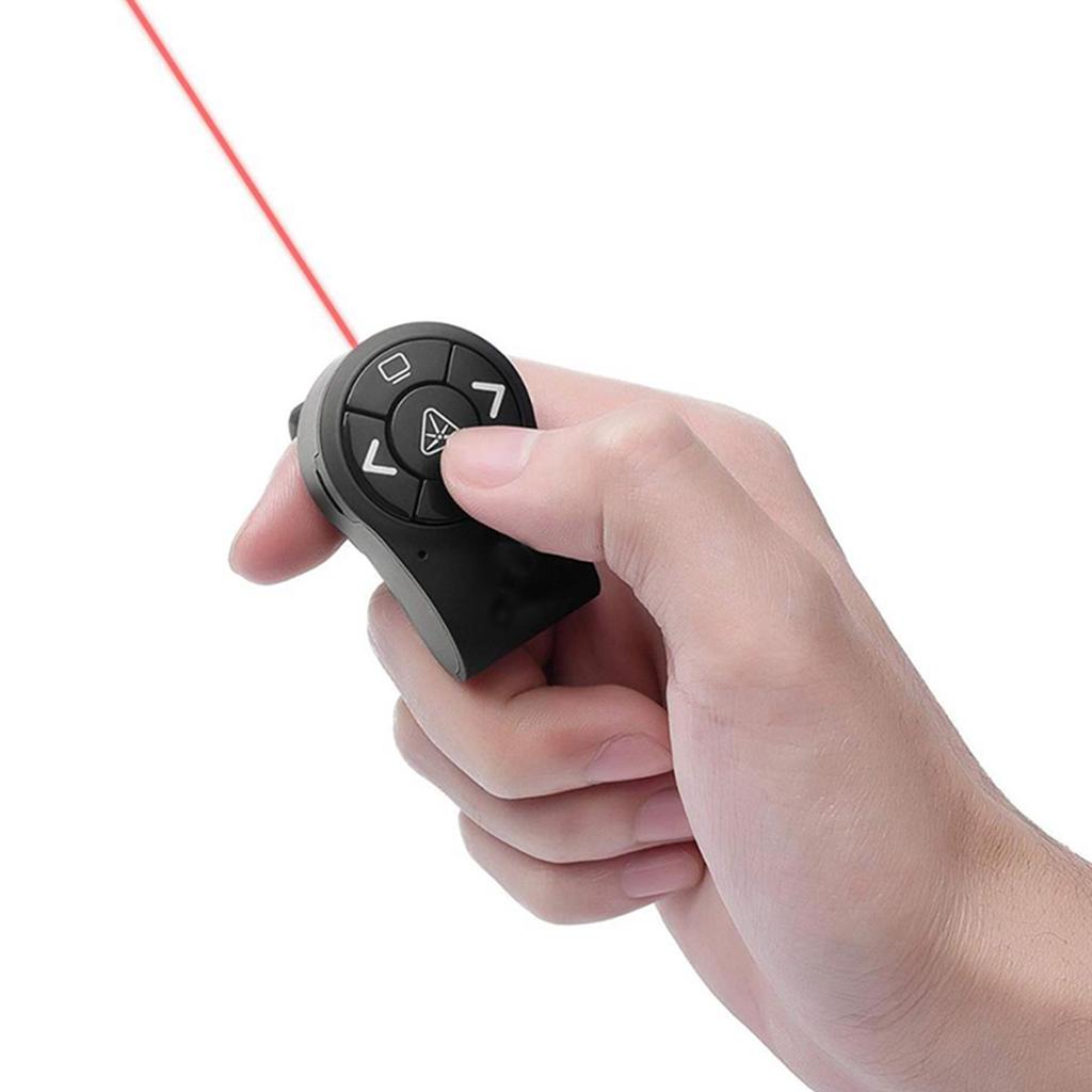 2.4GHz Wireless Presentation Remote Control Finger Ring Micro USB Rechargeable PPT Clicker for Windows/MAC/Linux/Android