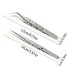 2pcs Stainless Steel Accuracy Curved And Straight Tweezers Set for Gardening and Model Making with Ergonomic Design