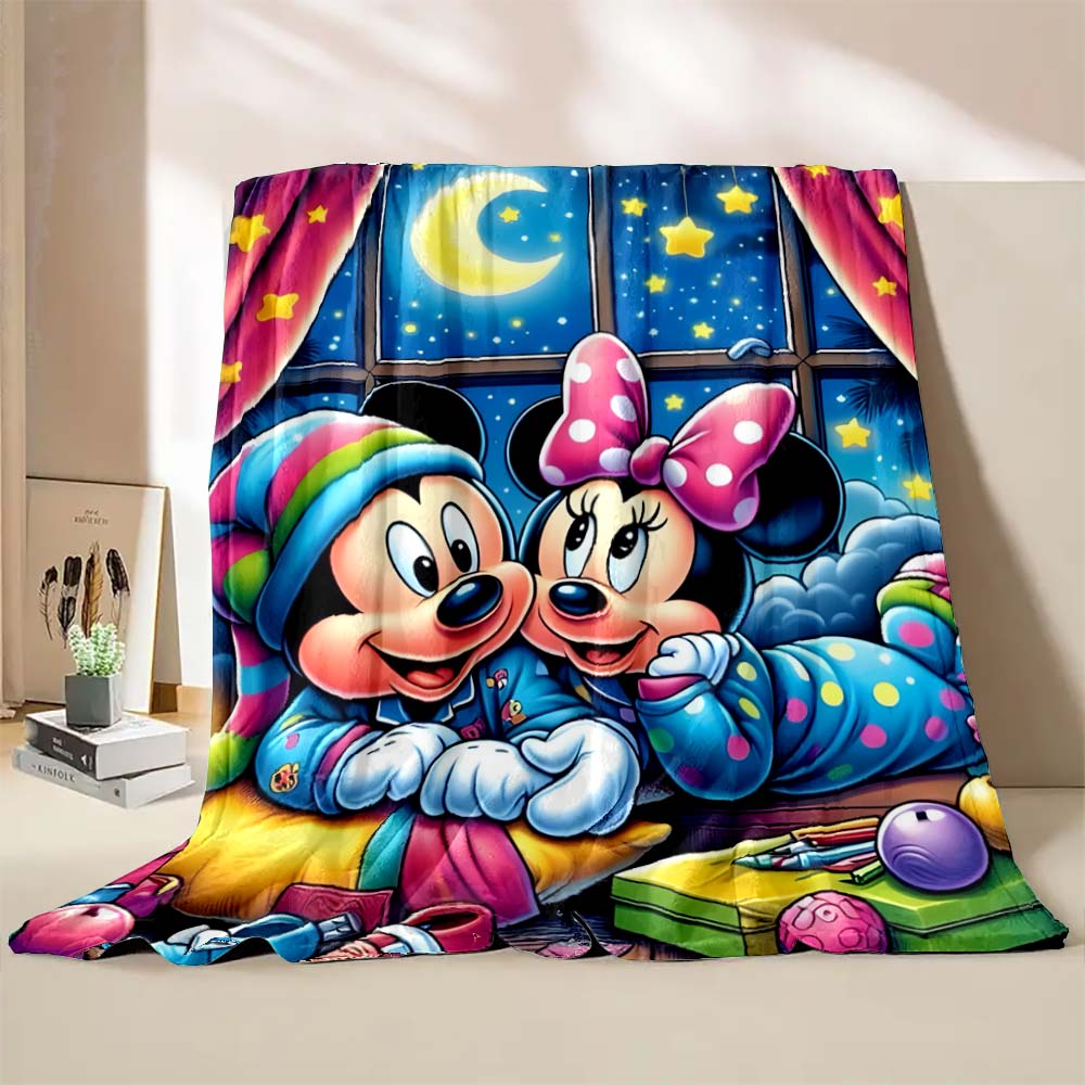 3D Mickey and Minnie Mouse Blankets Ultra Soft Cozy Blanket Lightweight Fleece Fuzzy Plush Throw Blankets for Bed Chair Gifts
