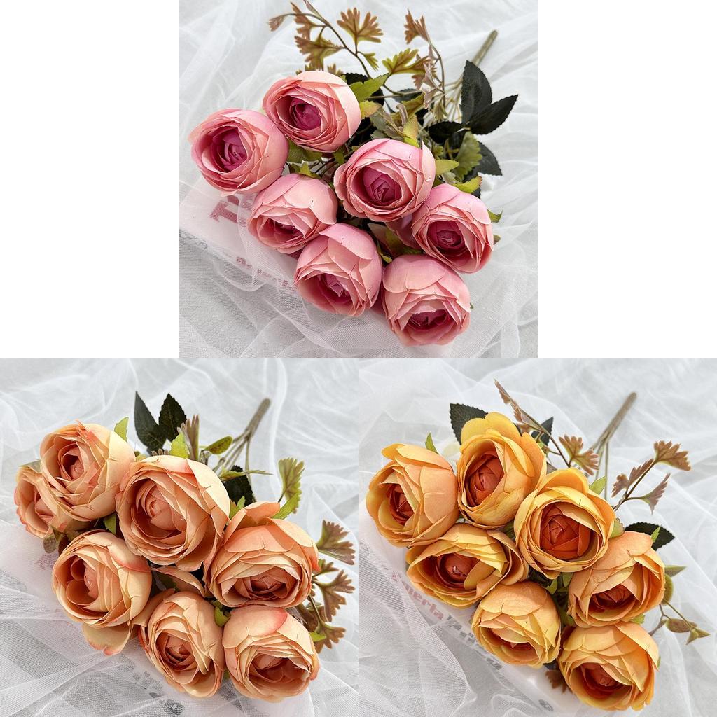 Artificial Rose Bouquet For Wedding Decor And Photography Props With Silk Fabric Material