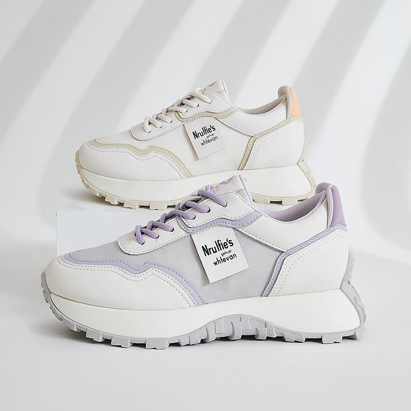 Sneakers girls retro Korean version summer new low-top casual sneakers comfortable non-slip heightening waffle shoes women