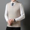 Herren Uni Wollweste mit V-Ausschnitt: Herbst-/Winter-Strickjacke für die Freizeit für mittlere und ältere Menschen