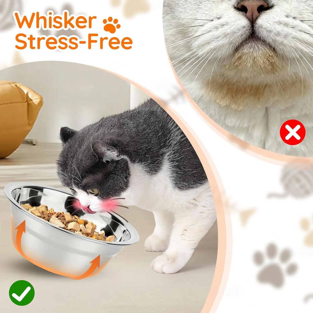 2026 Elevated Cat Bowls Raised Wood Stand Feeder with 3 Stainless Steel Bowls Feeding & Watering Supplies for Puppy Cats Accessories