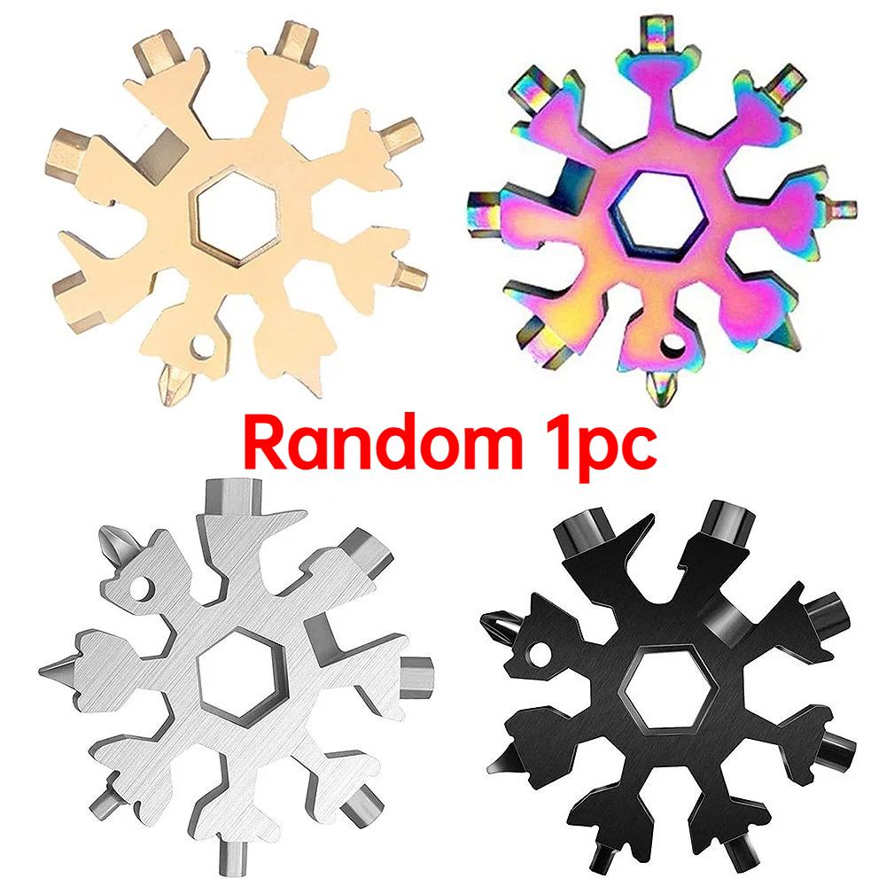18-in-1 Stainless Snowflake Wrench Multi-Tool Popular portable Steel Creative Outdoor bicycle repair tool Open a bottle