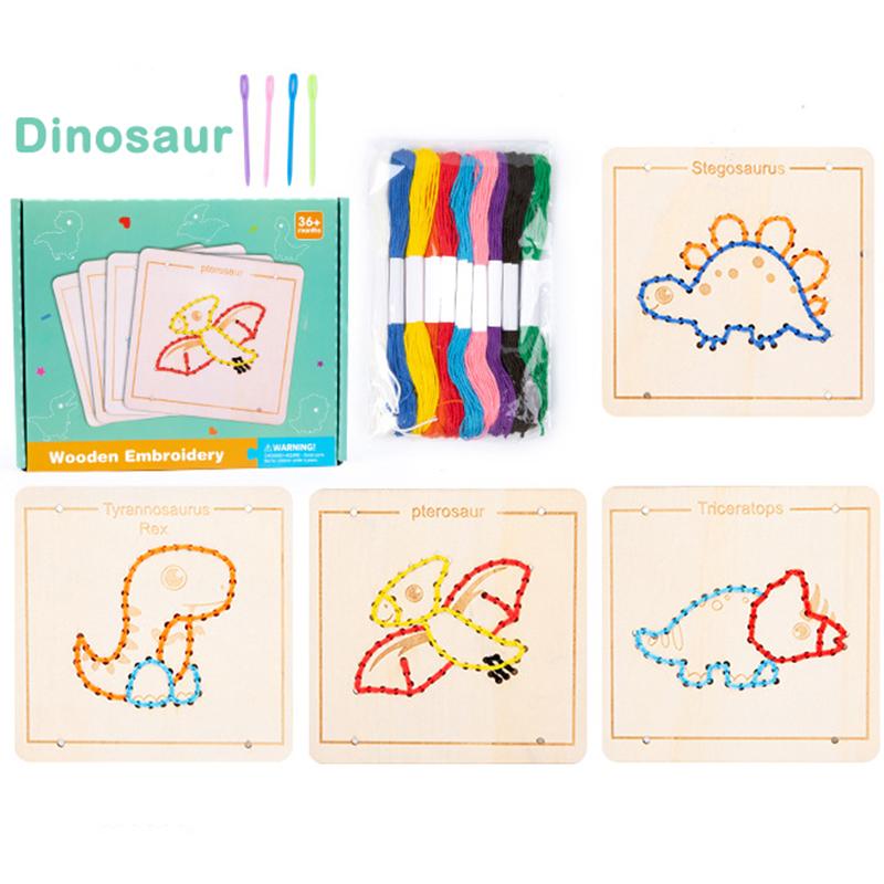 Kinder Stickfaden Einfädelspiel Montessori Spielzeug DIY Material Einfädelbrett Pädagogisches Feinmotorik Trainingsspielzeug Mädchen