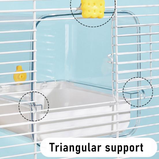 No Mess Bird Cage Feeder 2 in 1 Transparent Parakeet Bathtub with Bottom Drawer Multi-functional Shower Box for Budgies Parakeet Small Parrot